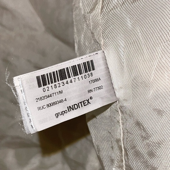 Zara Sand Open Front Blazer with Rolled-Up Sleeves M - Picture 9 of 9